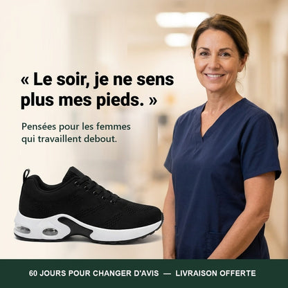 Soignante portant les baskets Orthalya Confort Pro